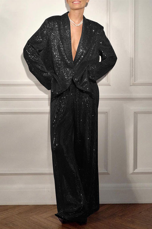 Calças Largas com Lantejoulas