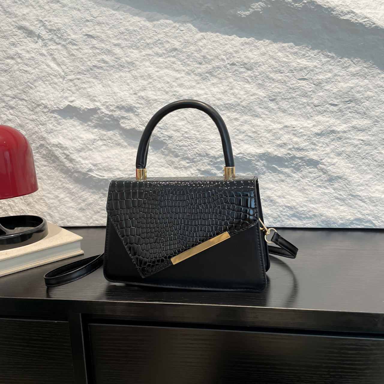 Bolsa de Mão Pequena Quadrada Casual Retro Minimalista de Grande Capacidade