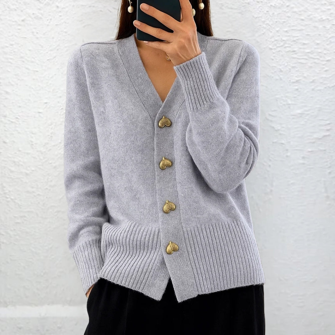 Lydia™ | Pullover Elegante com Botões em Forma de Coração