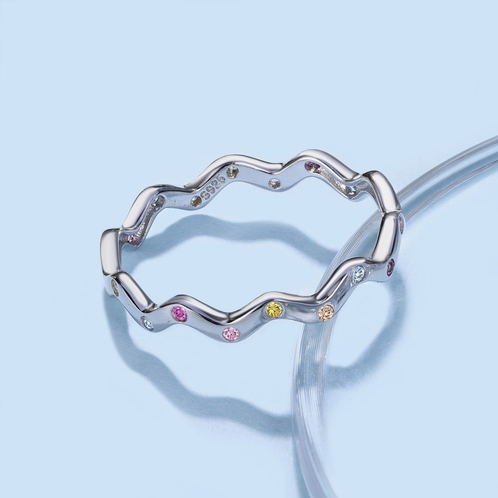 [Bloom]Anel Diário Redondo Vibrante Ornado em Corte