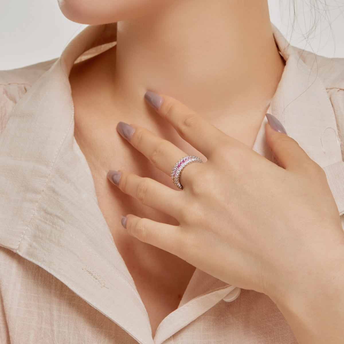 [Bloom]Anel Diário Cortado Radiante Colorido Ornado