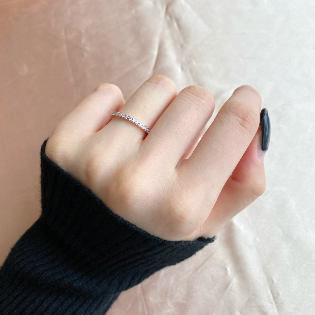 [Bloom]Anel Diário Delicado com Corte Redondo e Brilhante