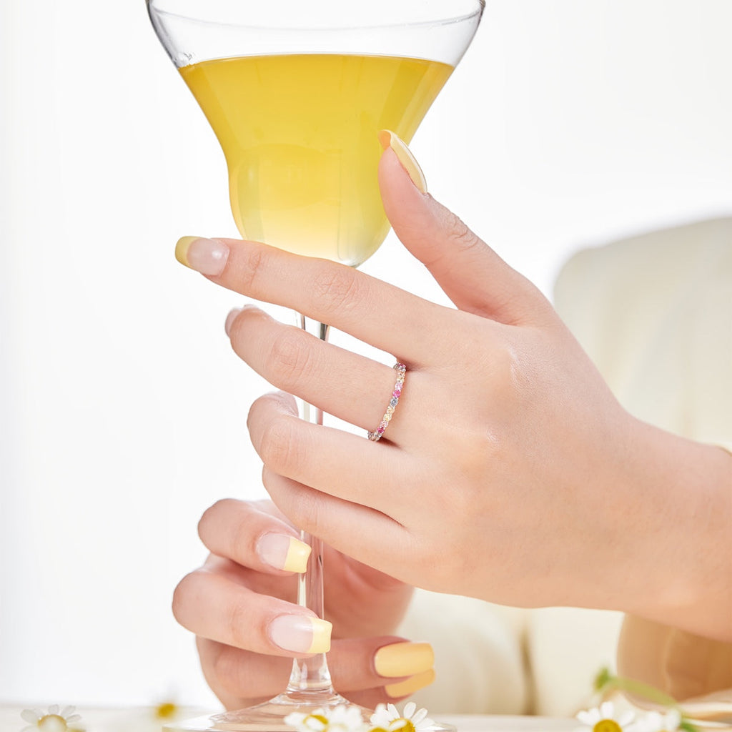 [Bloom] Anel Diário Elegante e Vibrante com Corte Redondo