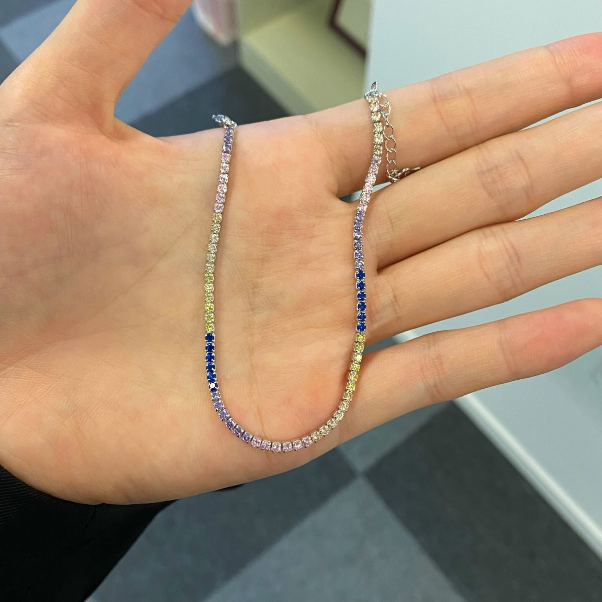 [Bloom]Bracelete de Ténis Corte Princesa Radiante em Prata S925
