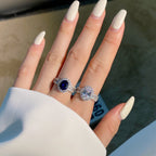 [Bloom]Anel de Banquete Oval Cortado Deslumbrante de 1.5 Quilates