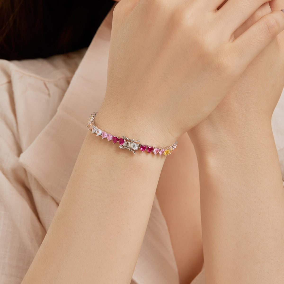[Bloom]Bracelete de Coração Romântico Colorido e Luxuoso para Amantes