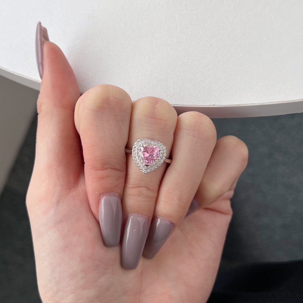 [Bloom]Anel de Casamento em Forma de Coração Delicado e Efervescente