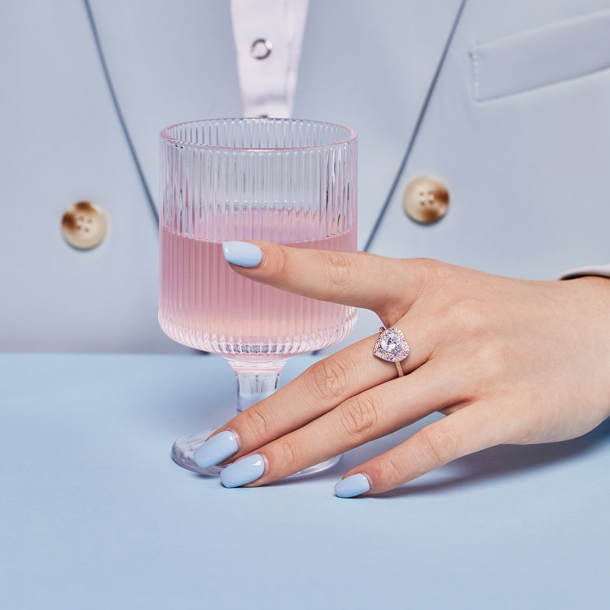 [Bloom]Anel de Casamento em Forma de Coração Delicado e Efervescente