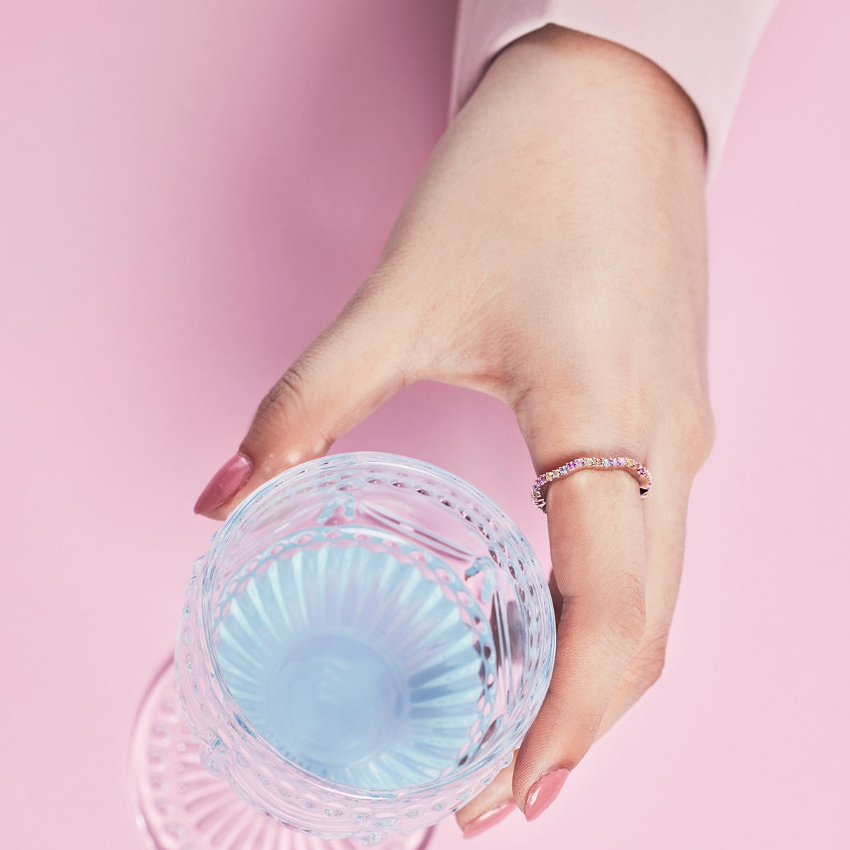 [Bloom]Anel de Festa Redondo Colorido Delicado em Prata