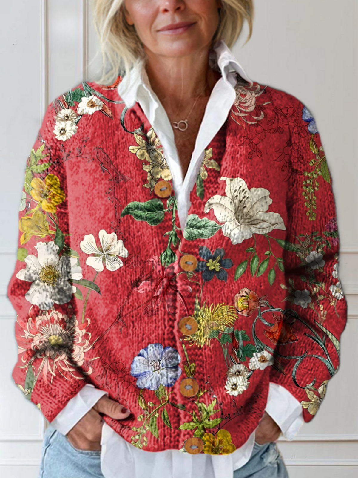 Amara™ | Cardigan de Malha Floral Vintage para Mulheres