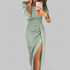 ISABEAU™ | VESTIDO MAXI CHIC COM GOLA HALTER