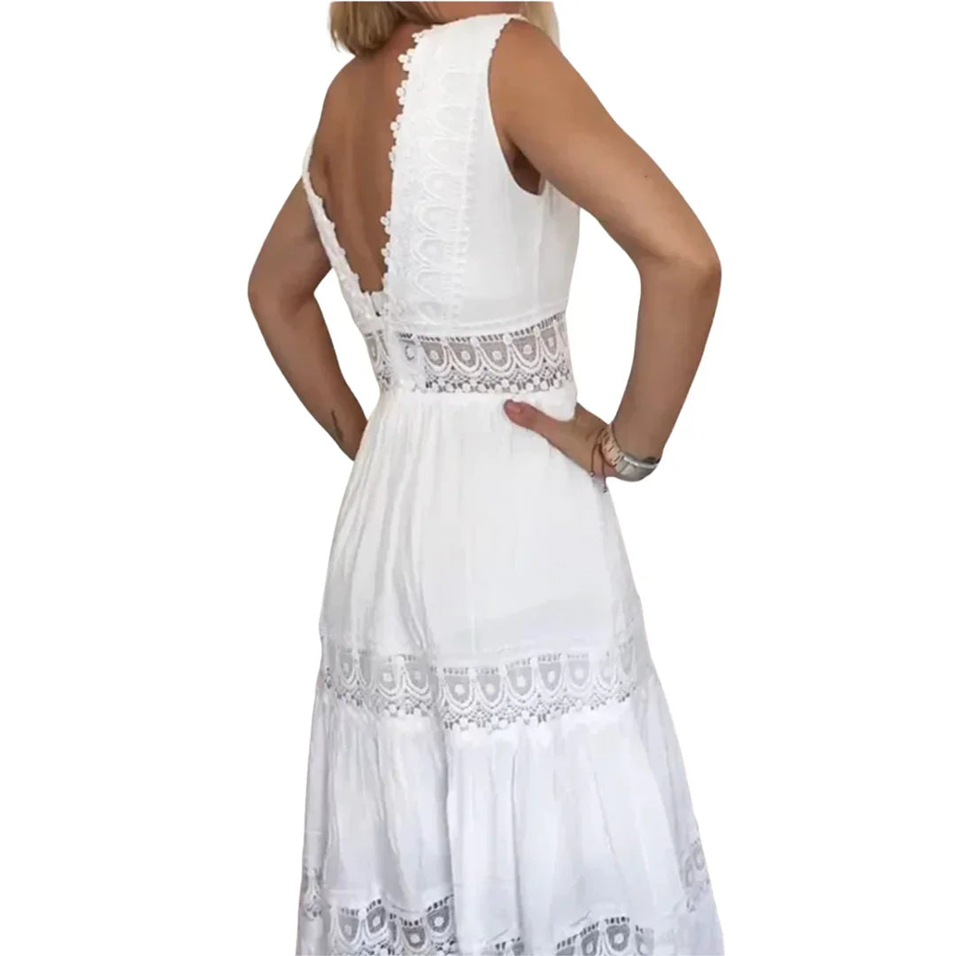 Kim | Vestido de Renda com Decote em V