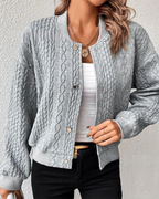 Lucille® | Elegante Cardigan de Tricô em Tecido Estruturado