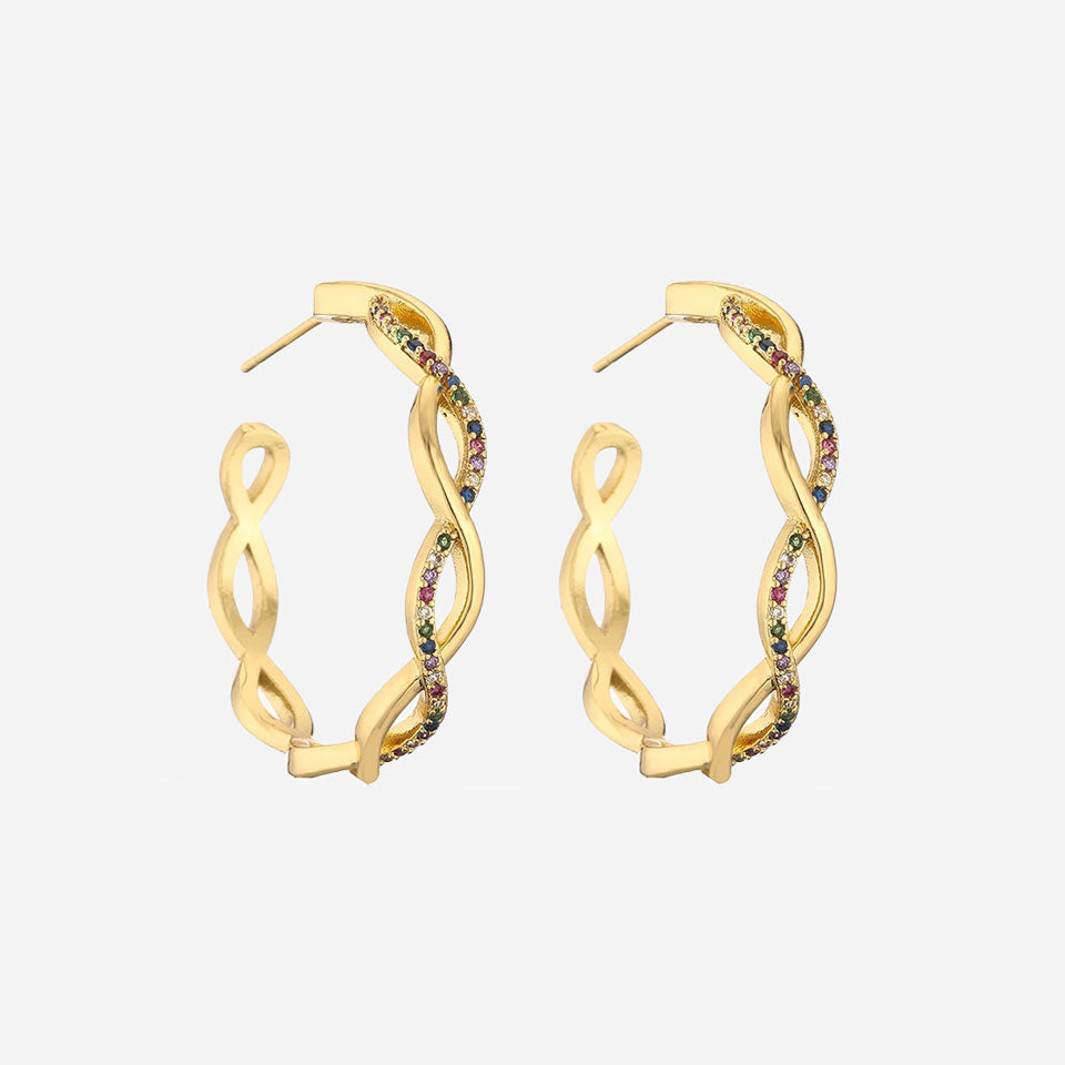 Julenyssa | Brincos Wave em Ouro 18K