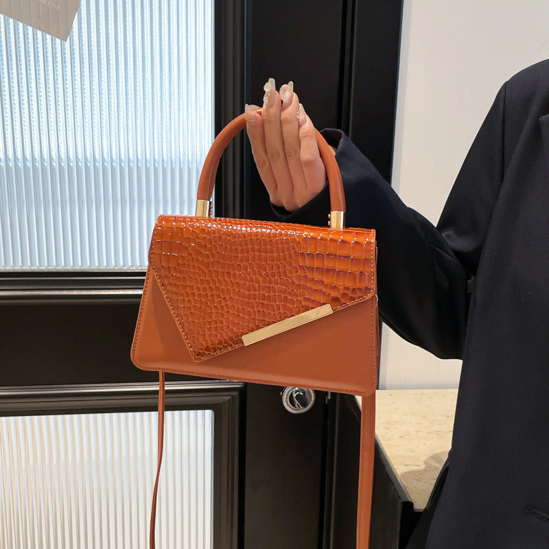 Bolsa de Mão Pequena Quadrada Casual Retro Minimalista de Grande Capacidade