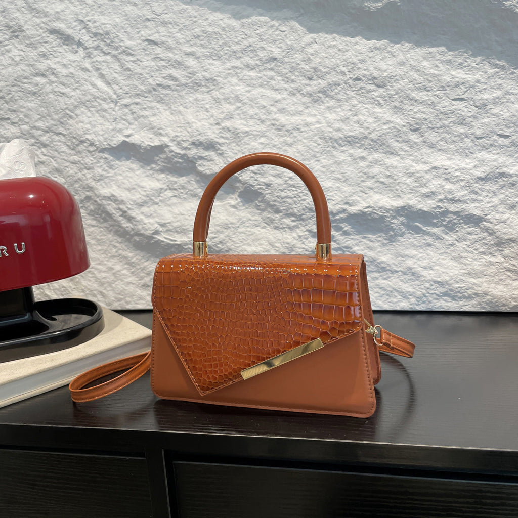 Bolsa de Mão Pequena Quadrada Casual Retro Minimalista de Grande Capacidade