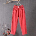 Calças Casuais Simples de Cor Sólida