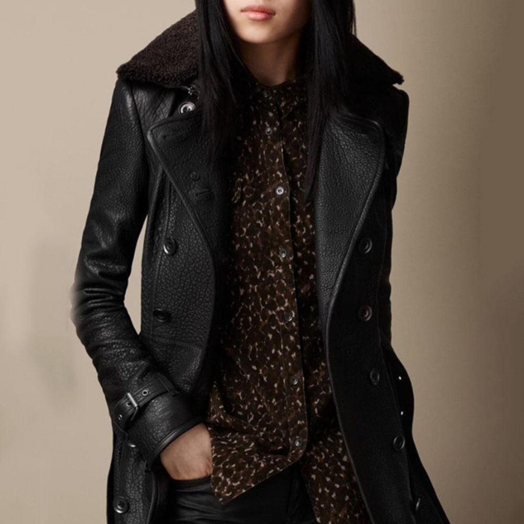 Elżunia - Casaco de Couro Preto