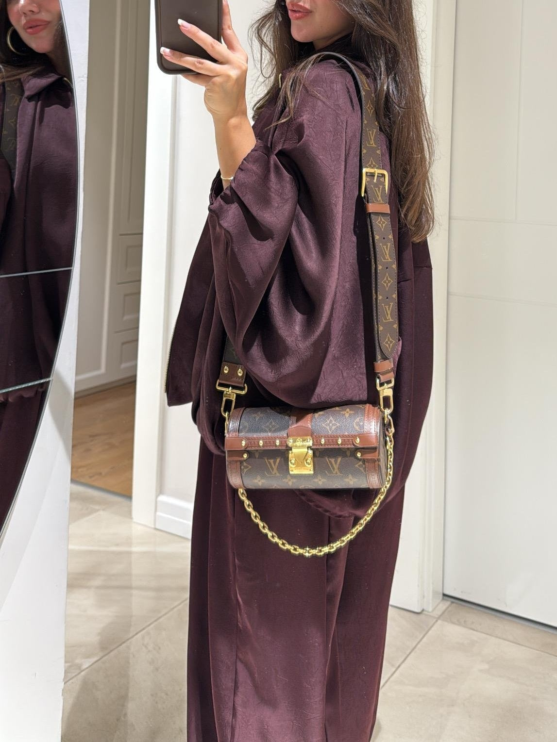 Calças Casuais Largas com Corda de Ajuste Castanhas