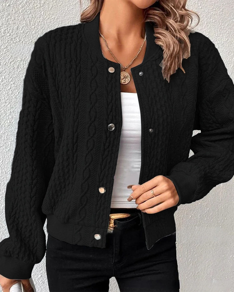 Lucille® | Elegante Cardigan de Tricô em Tecido Estruturado
