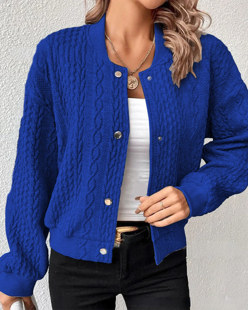 Lucille® | Elegante Cardigan de Tricô em Tecido Estruturado
