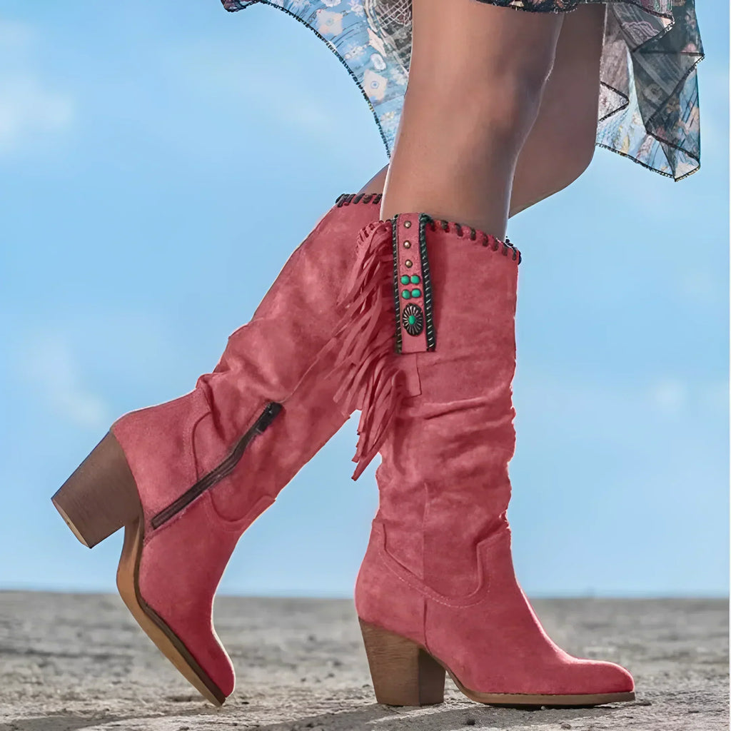 Mara™ - Botas de cowboy em couro verdadeiro