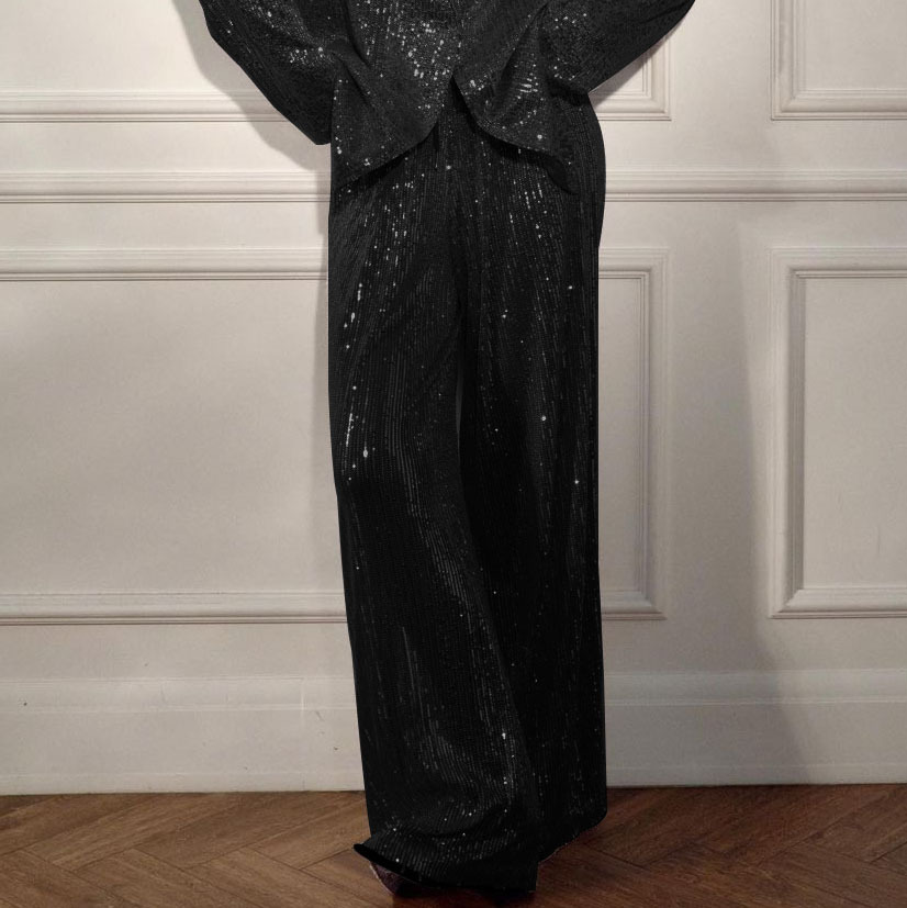 Calças Largas com Lantejoulas