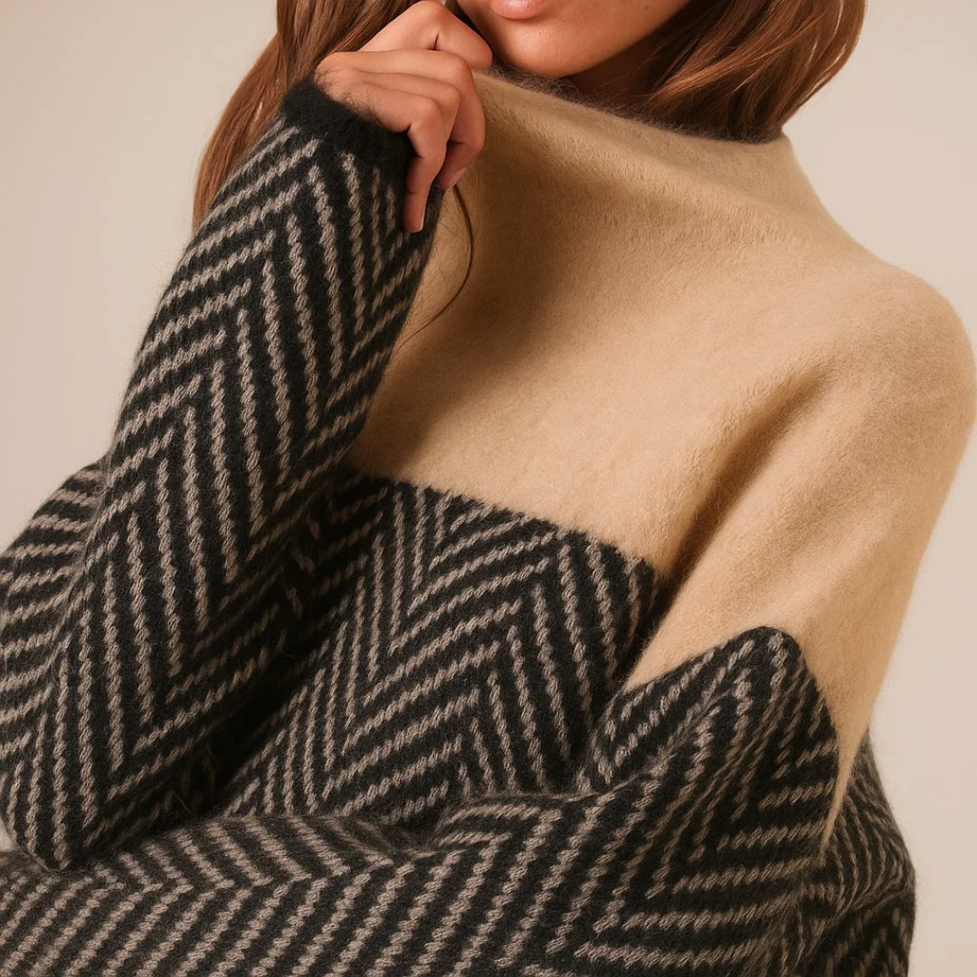 Stefanie™ | Pullover de Gola Alta Macio