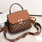 Bolsa de Ombro Feminina Versátil com Blocos de Cor