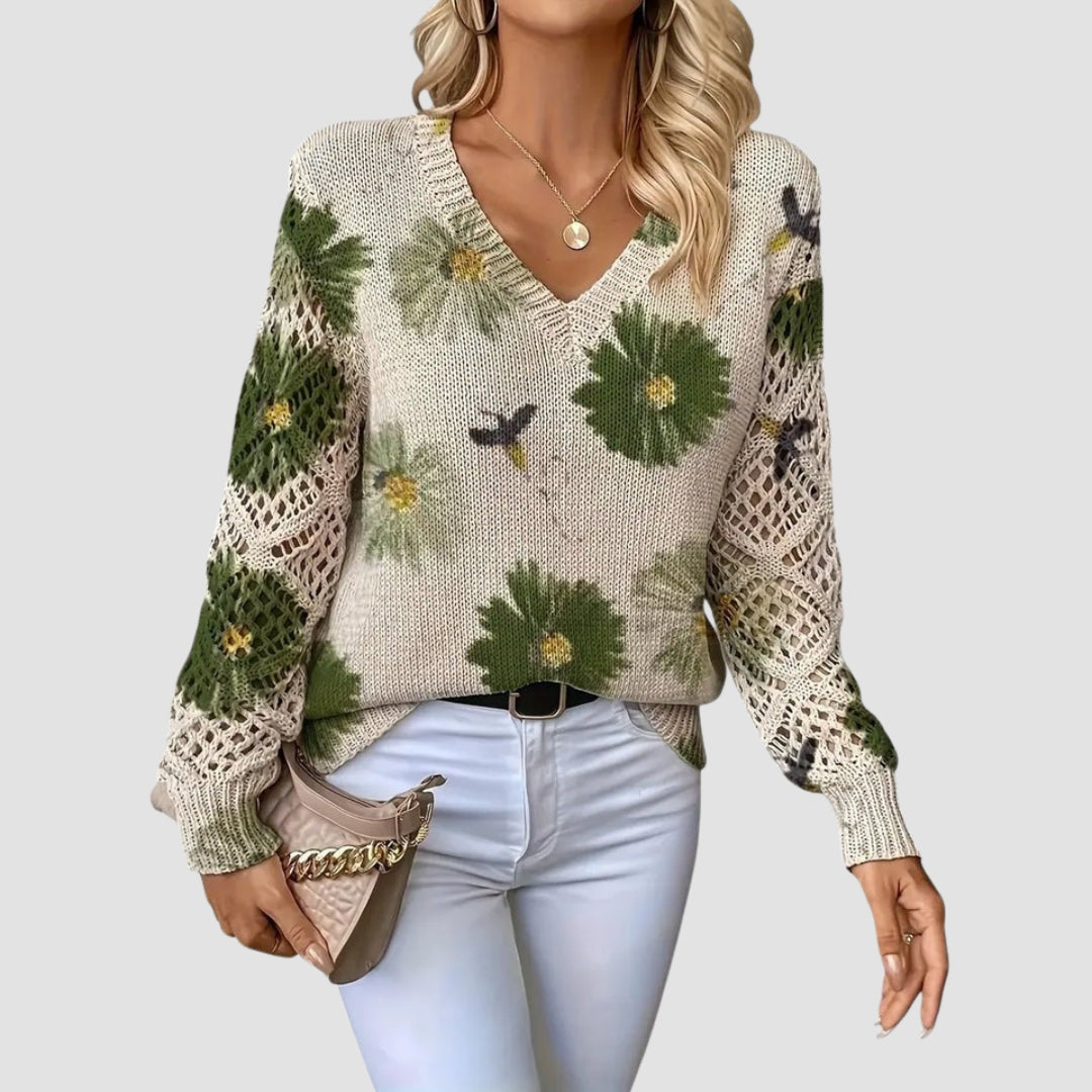 Martina™ | Pullover Elegante com Padrão de Flores