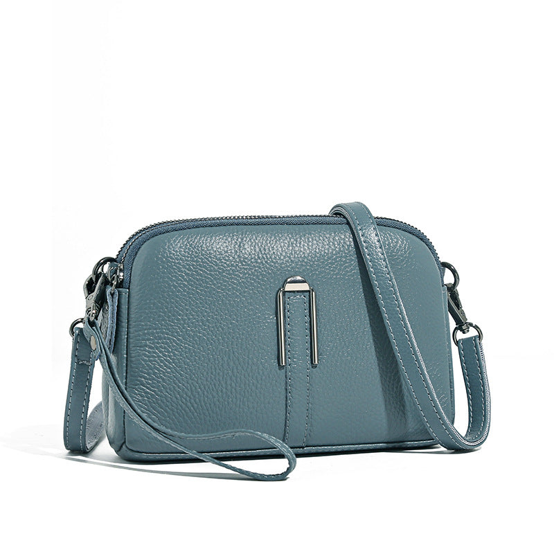 Mala Crossbody Minimalista em Couro de Grão Superior