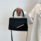 Bolsa de Mão Pequena Quadrada Casual Retro Minimalista de Grande Capacidade