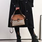 Bolsa de Ombro Feminina Versátil com Blocos de Cor