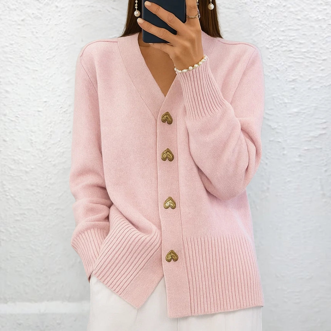 Lydia™ | Pullover Elegante com Botões em Forma de Coração