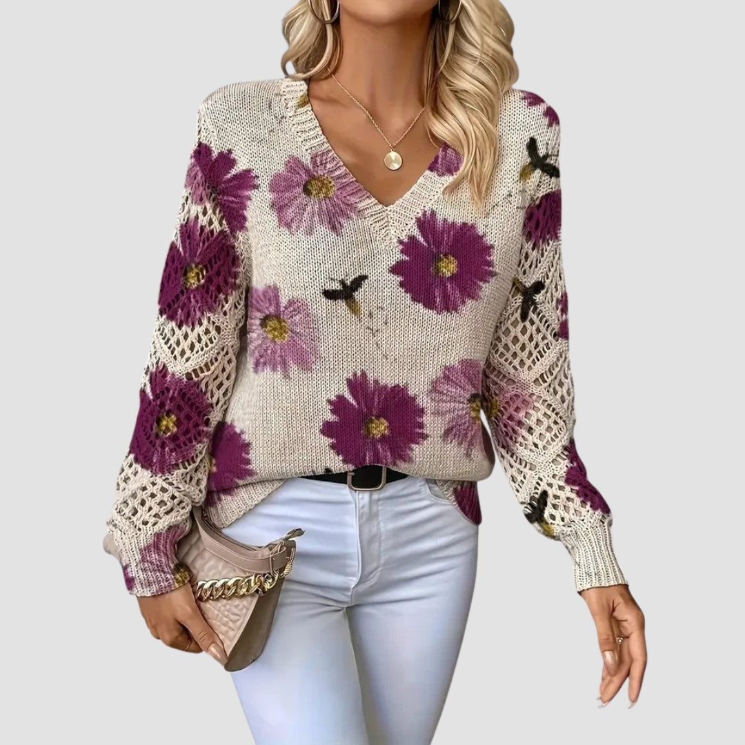 Martina™ | Pullover Elegante com Padrão de Flores