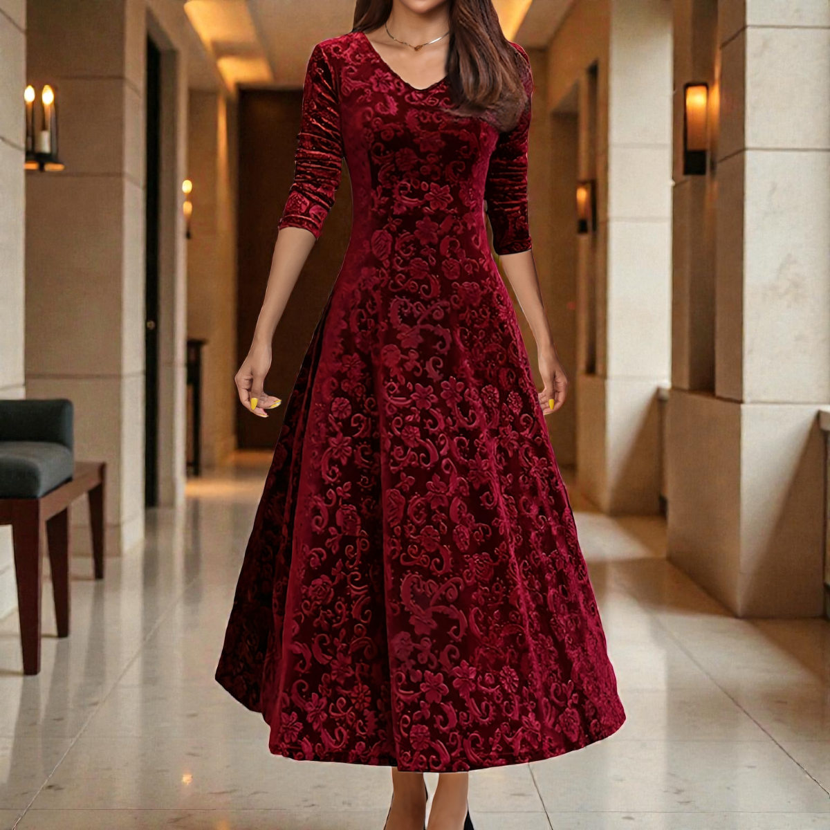 DENISE™ | Vestido de Festa em Veludo