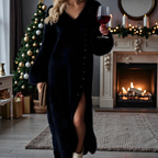 ALMA™ | Vestido de Malha com Fenda Lateral