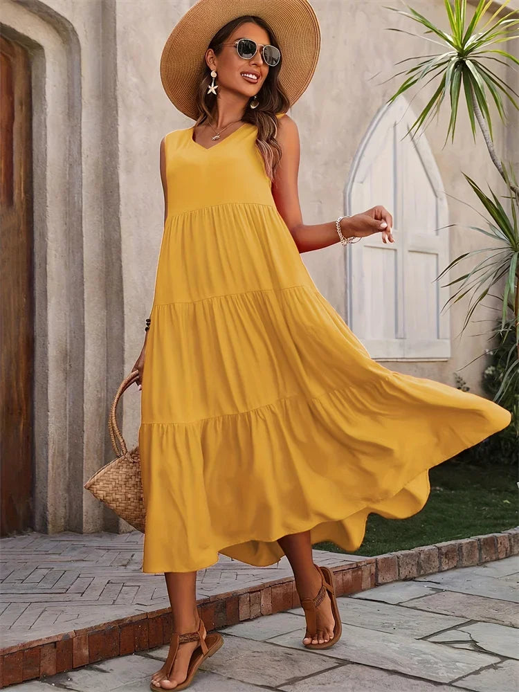 GABRIELLA | Vestido longo e fluido com conforto absoluto e estilo de verão