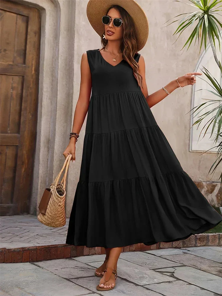 GABRIELLA | Vestido longo e fluido com conforto absoluto e estilo de verão
