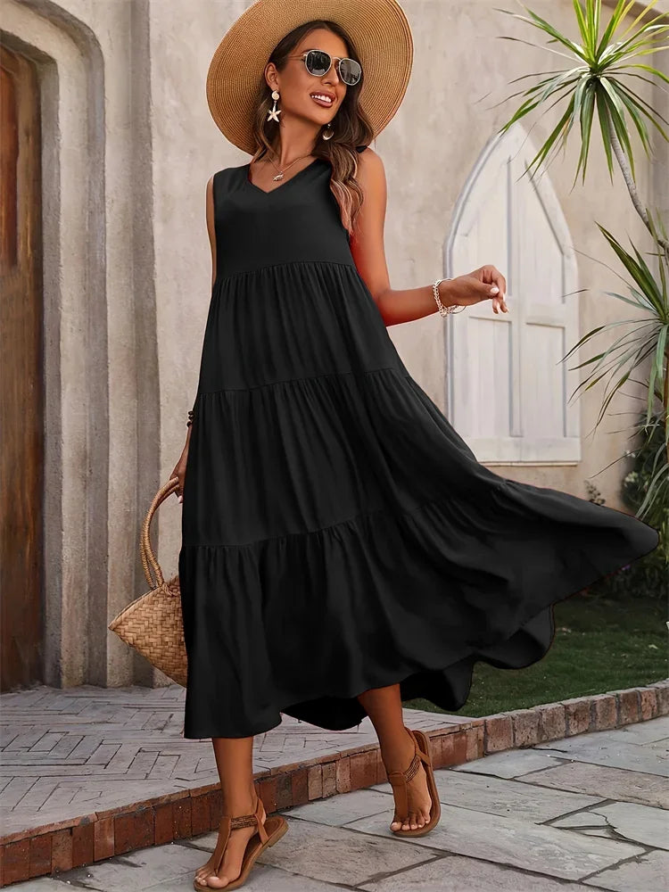 GABRIELLA | Vestido longo e fluido com conforto absoluto e estilo de verão