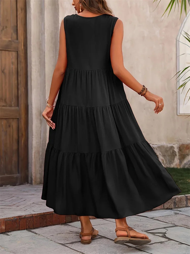 GABRIELLA | Vestido longo e fluido com conforto absoluto e estilo de verão
