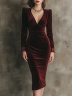 Vestido Midi de Veludo com Renda, Silenciosamente Luxuoso e Elegante