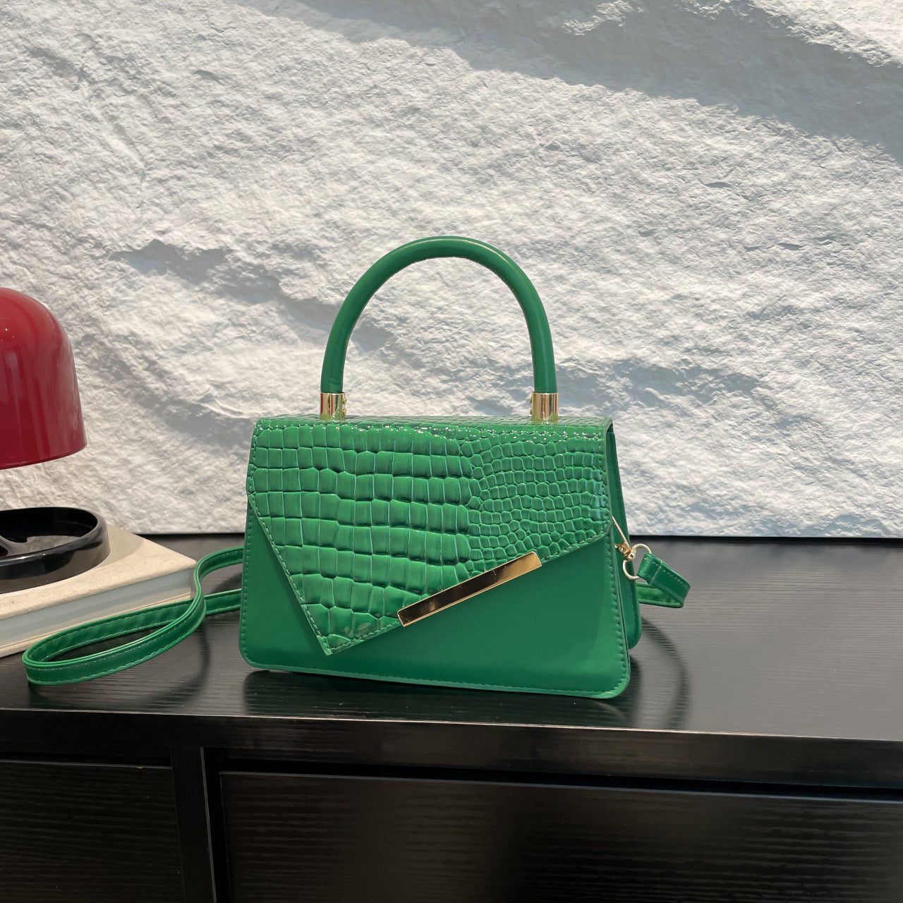 Bolsa de Mão Pequena Quadrada Casual Retro Minimalista de Grande Capacidade