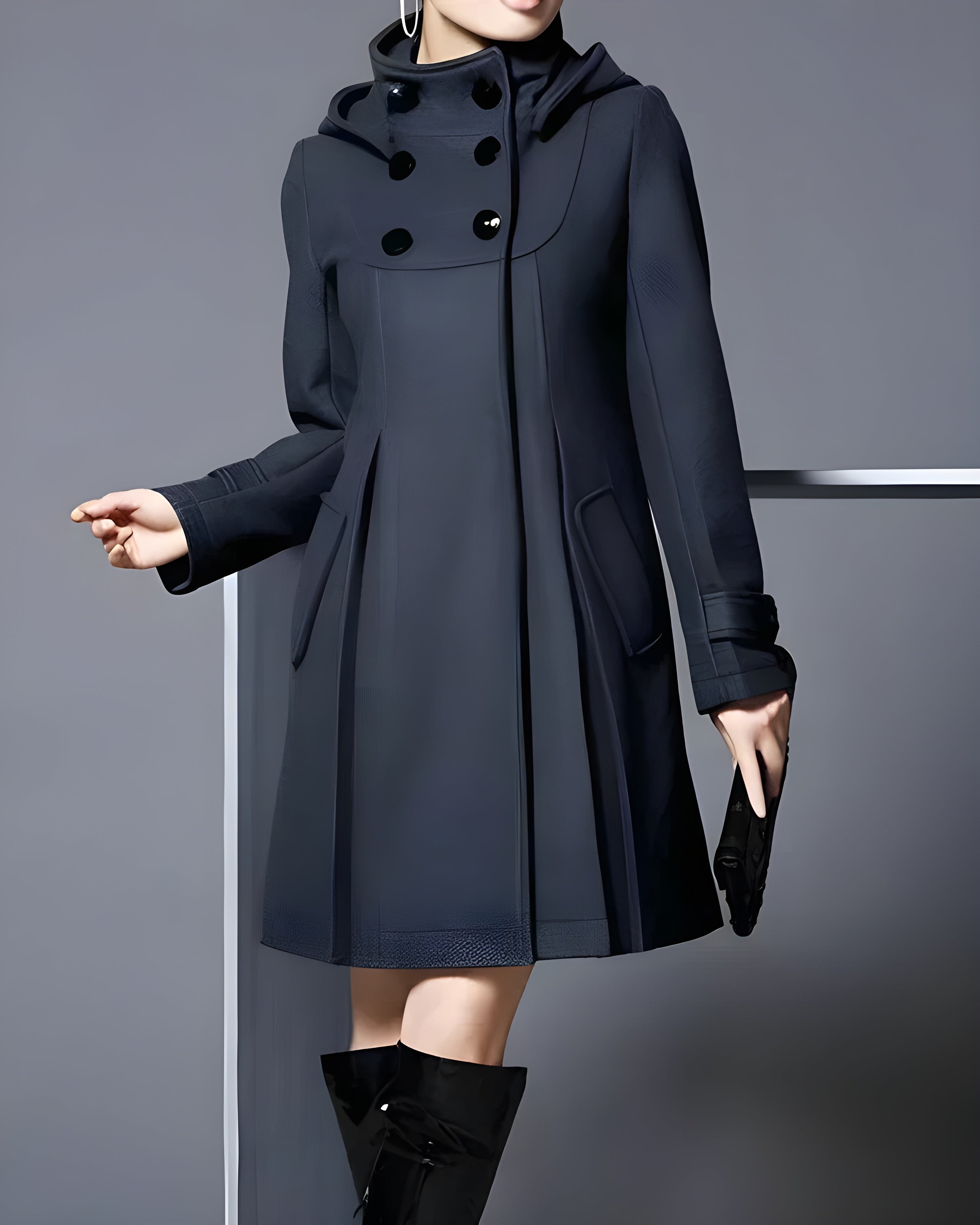 Freja™ | Manteau de lã elegante com capuz