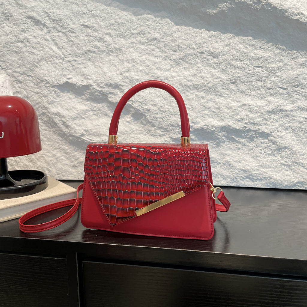 Bolsa de Mão Pequena Quadrada Casual Retro Minimalista de Grande Capacidade