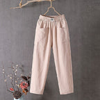 Calças Casuais Simples de Cor Sólida