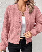 Lucille® | Elegante Cardigan de Tricô em Tecido Estruturado